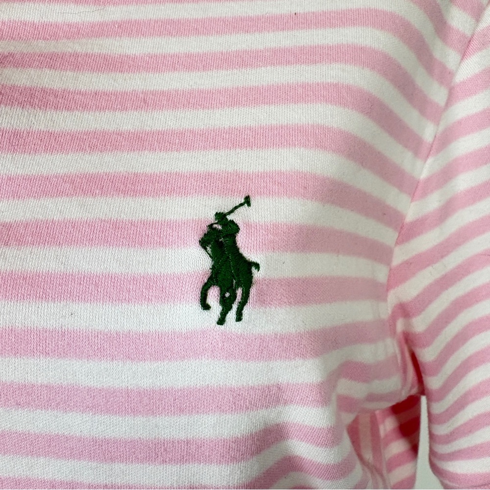 Polo by Ralph Lauren Custom Fit Pink and White Striped Polo - Picture 6 of 9